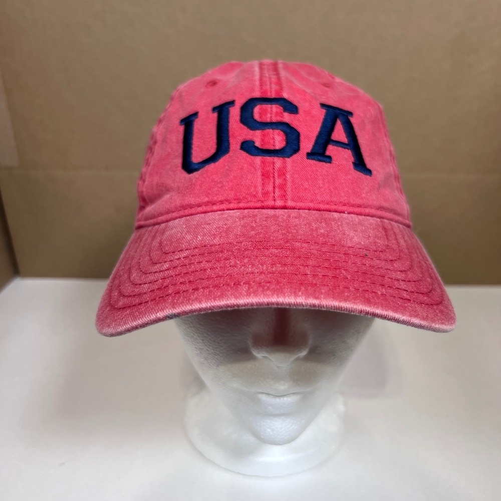 USA Baseball Cap Mens Red Blue Embroidered Patriotic Hat Adjustable